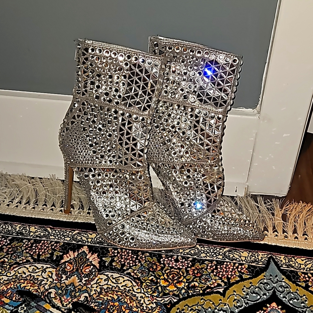 Steve Madden, rhinestone heels, 6.5